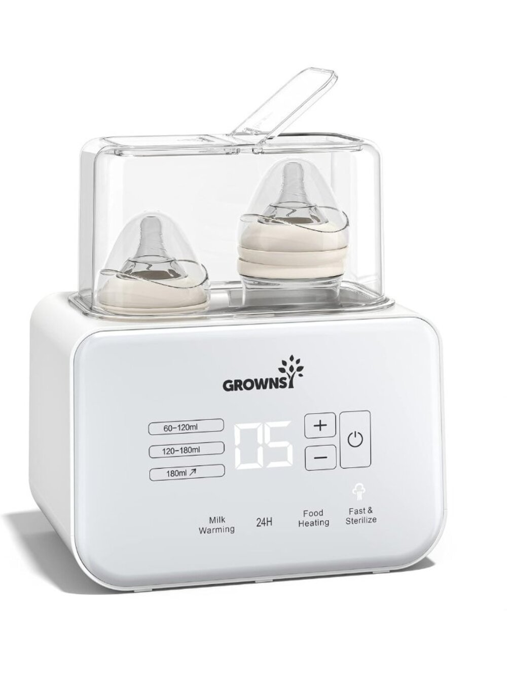 Fast Double Baby Bottle Warmer - 8-in-1 Functions, Temp Control, Sterilizer